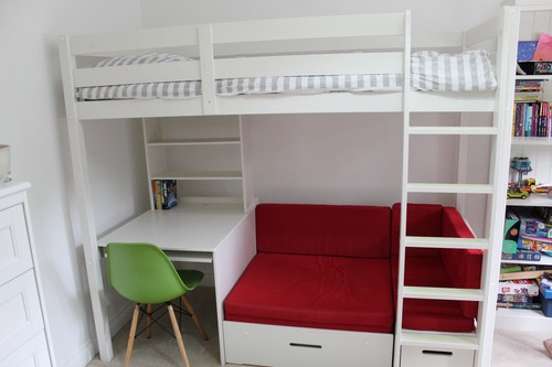High sleeper bed with desk - , and