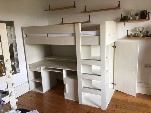 High bed with desk - , and
