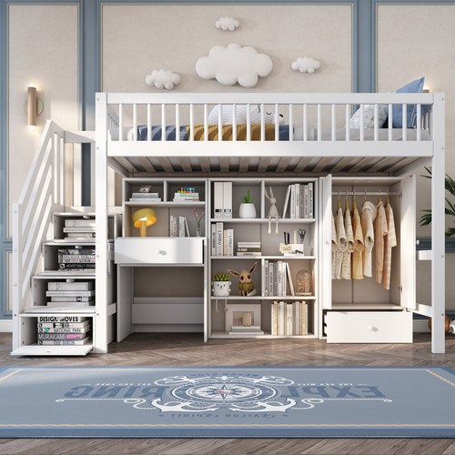 Wooden high sleeper - high, storage