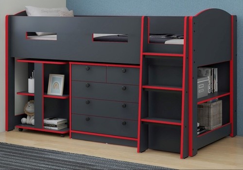 Cabin bed with desk and - bed,