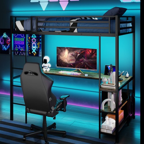Single loft bed - bed, with