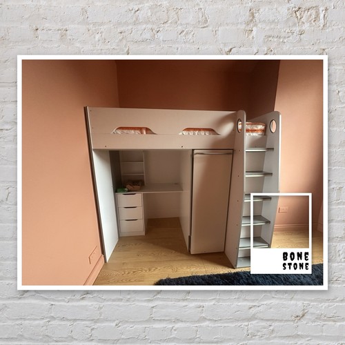White high sleeper cabin bed - white,